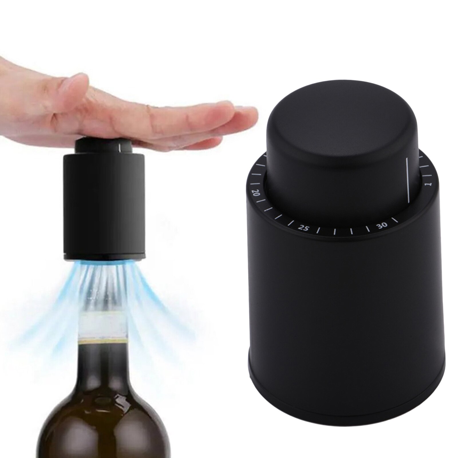Push Style Reusable Wine Bottle Stopper Vacuum with Time Scale Record for Wine Lovers,Bar Tools,Widely Used