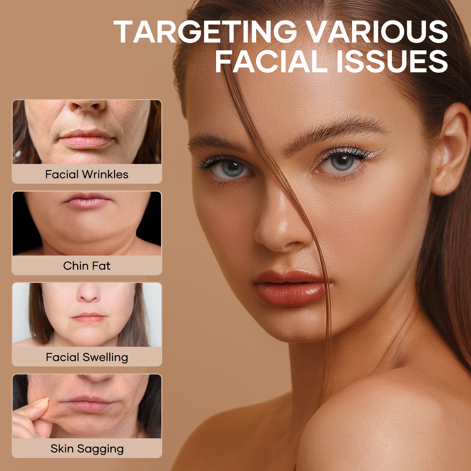 ANLAN EMS máscara de elevación Facial Reduce la barbilla doble cinturón eléctrico para levantar mejillas forma de la cara EMS masajeador adelgazante de cara