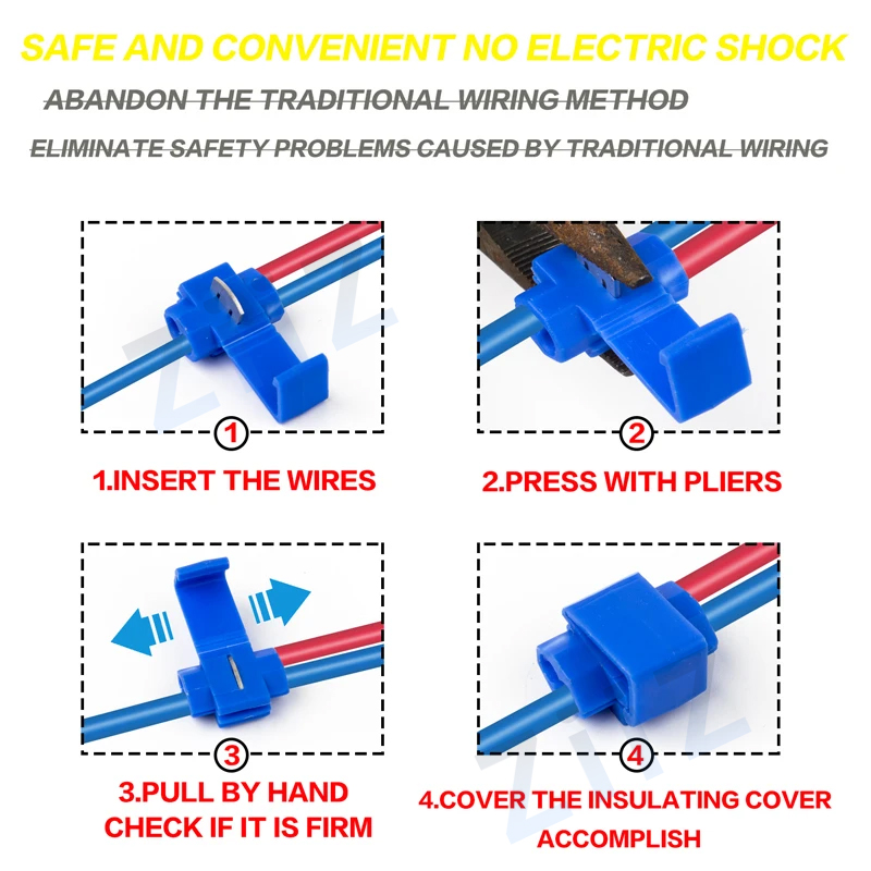 10 pcs/30 pcs T-Tap Connector Quick Elektrische Kabel Connector Snap Splice Lock Waterdichte Crimp Wire Terminal blauw geel rood