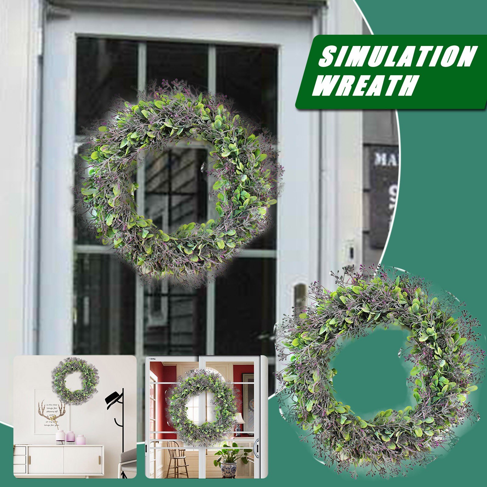 Massaal Grote Simulatie Amerikaanse Waterhyacint Krans 18 Inch Guirlande Kunstmatige Krans Muur Opknoping Thuis Deur Decoraties