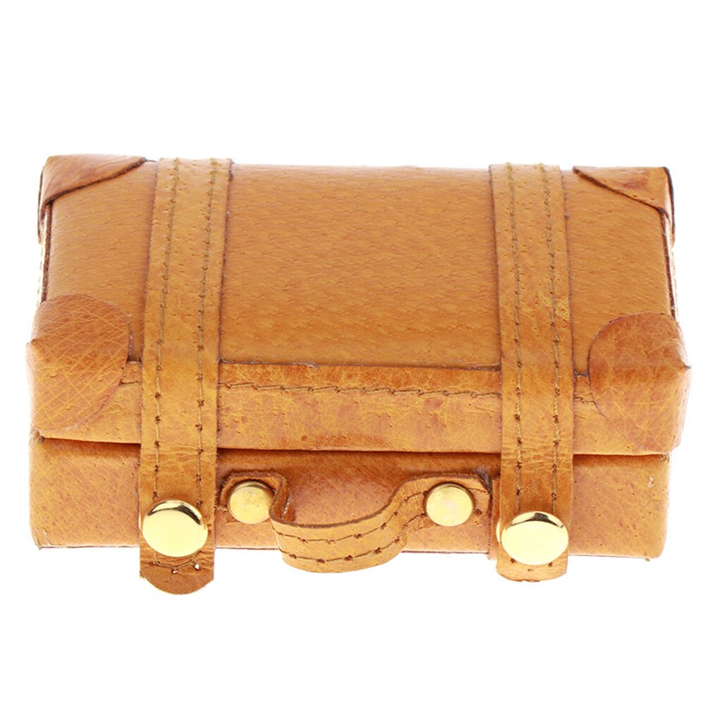 1/6 Classic Doll Dollhouse Miniature Toy PU Leather Trunk Box Suitcase Luggage Traveling Case