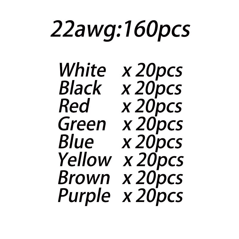 20 adet Fly Jumper Tel 22AWG Elektron Lehim Kablosu PVC Yalıtımlı OD 1.6mm Kalay kaplı Bakır Iletken Konnektör çizgi Renkli: Default Title