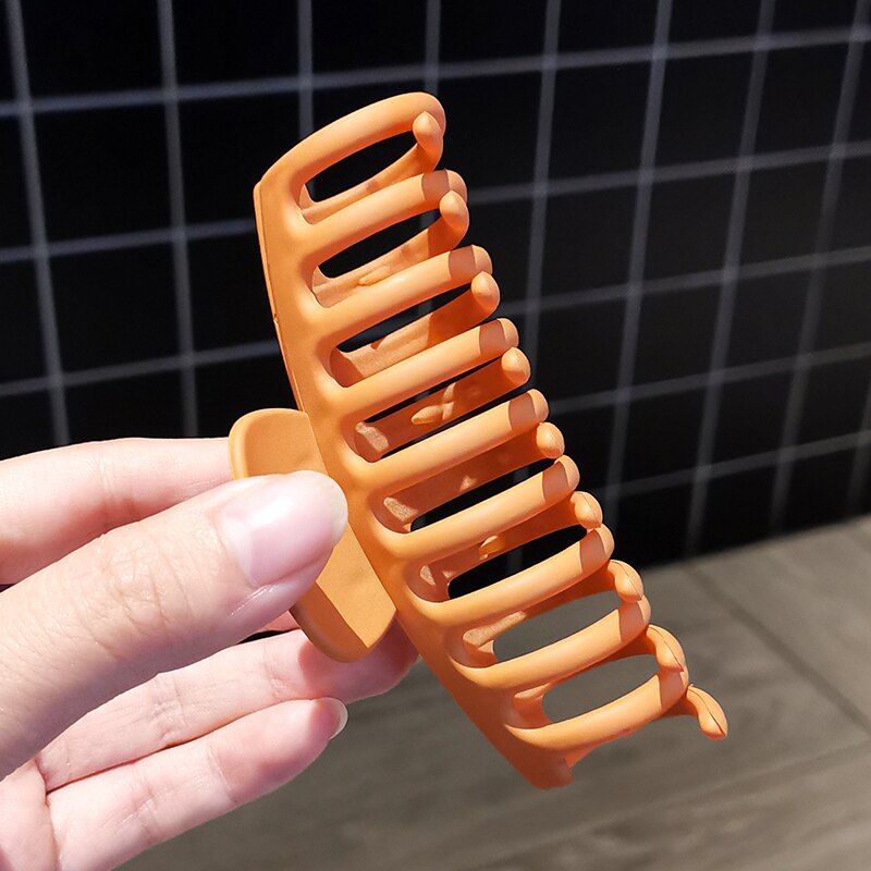 Neue Haar Clips für Frauen Frisur Für Frauen Peeling Schwarz Kunststoff Haar Klaue Clips Krabben Für Haar Einfache Haar schellen QIANJI: Orange