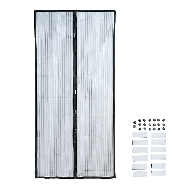 Zomer Deur Screen Anti-Muggen Gordijn Magnetische Deur Screen Automatische Sluiten Screen Klamboe Mesh Keuken Deur Gordijnen: Black Door Screen / 80x210cm