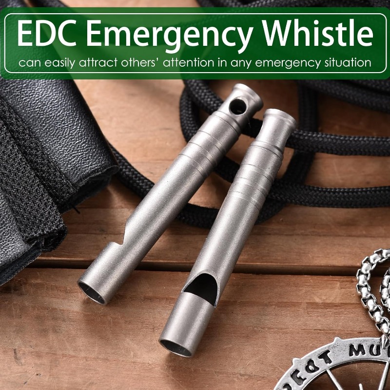 Silbato de emergencia de titanio para exteriores, MINI silbato de seguridad de supervivencia, collar con silbato EDC, senderismo, Camping, viaje, exploración de supervivencia