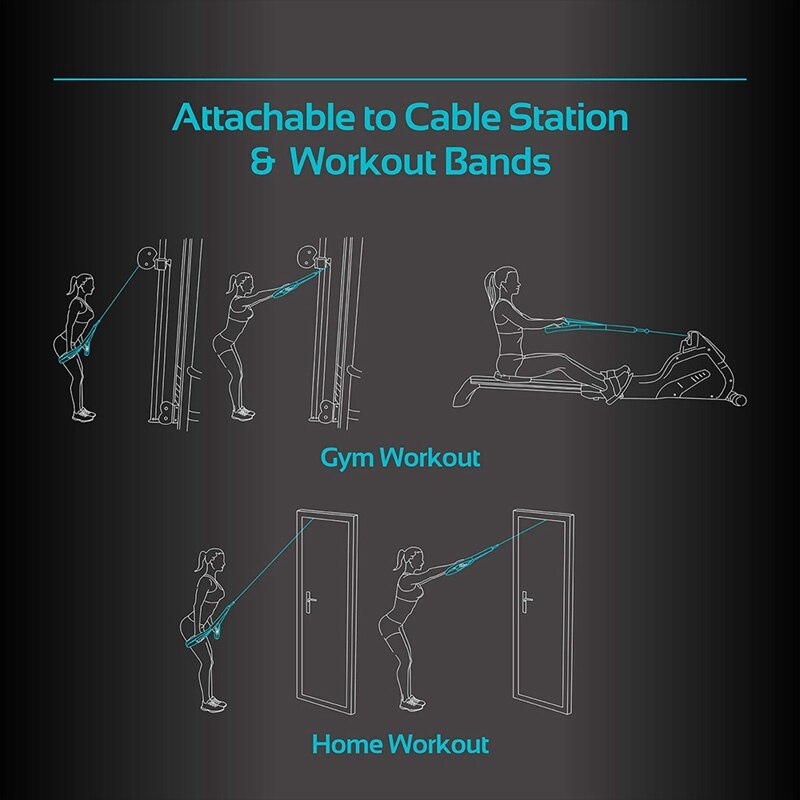 Tricep Rope Cable Attachment. 28.7 Inch &amp; 22 Inch Two Lengths Built in 1 Pull Down Rope. Triceps Extension Straps