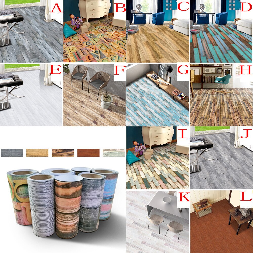 20X50 Cm Simulatie 3d Houten Vloer Stickers Stickers Stickers Tegel Art Floor Muurstickers Stickers Diy Keuken Badkamer decoratie