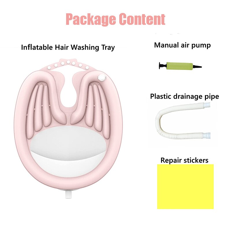 Vassoio gonfiabile per lavare i capelli lavabo per lavare tagliare i capelli a casa e a letto shampoo ciotola lavaggio bagno supplie