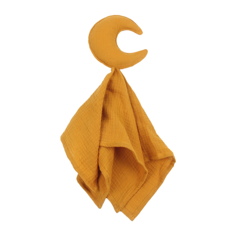 Moon Star Baby Comfort Safety Blanket Soothe Soothing Towel nfant Supplies for Baby Girls Boys Sleeping Playing Plush Toy: Yellow-Moon