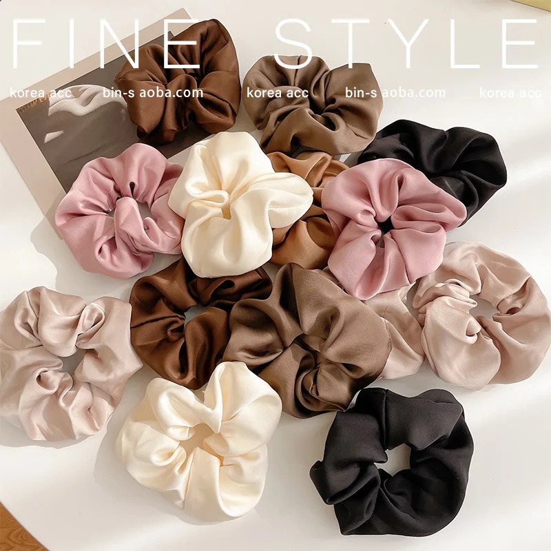Accesorios para el cabello De Seda francesa para Mujer textura elástica Cheveux Complementos De Scrunchies Gomas Pelo Mujer bandas corbata satén