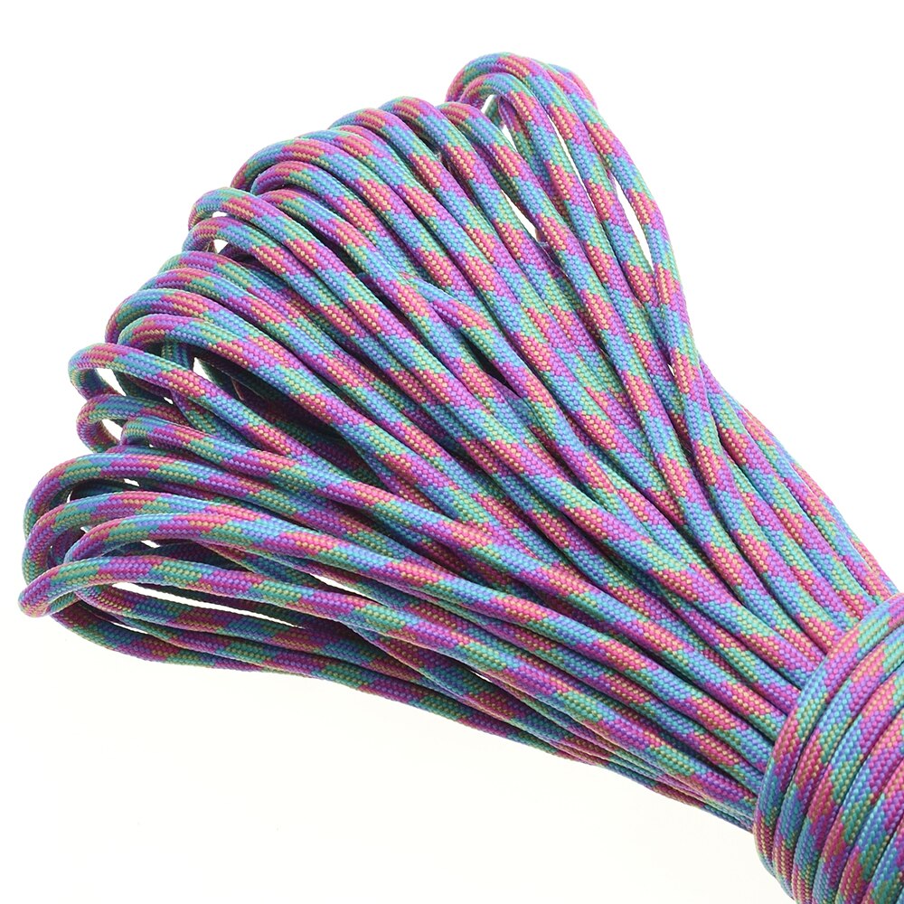 1 Stück 100ft 550 Paracord Fallschirm schnur Schlüsselband Mil spez Typ III 7 Strang Kern zum Klettern Camping Schnallen Armbinde: Schwarzes Nickel