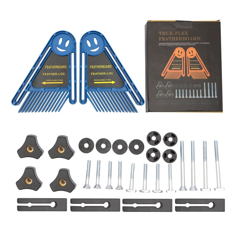 Multi-purpose Featherboard Safety Table Saw Push Block Kit Woodworking Engraving Machine Miter Gauge Slot DIY Tools: BL