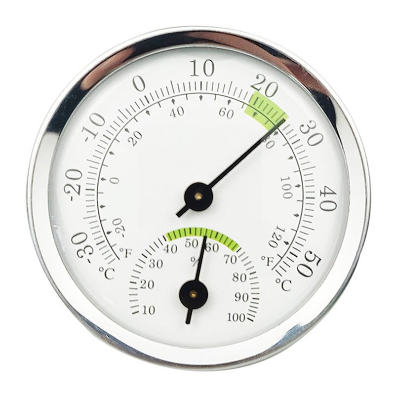 Mini Sauna Thermometer Metal Case Steam Sauna Room Thermometer Hygrometer Bath And Sauna Indoor Outdoor Used Hygrothermograph: green
