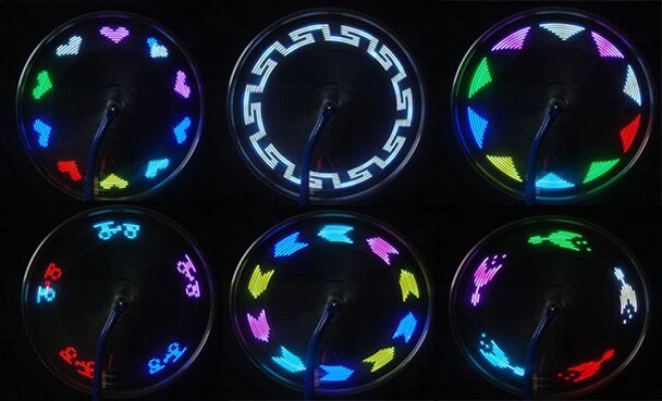 25 #14 LED Motorrad Radfahren Fahrrad Fahrrad Rad Signal Reifen Speichen Licht 30 Änderungen