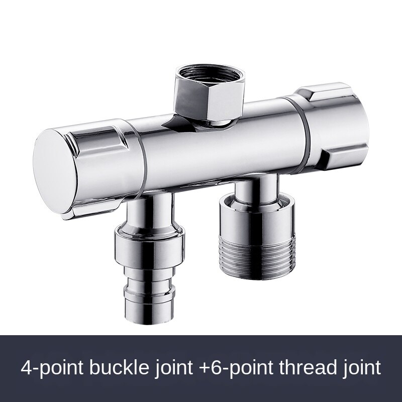 Water Divide Valve Washing Machine Faucet Current Divider One Divided into Two Double Union Tee into Two Output Angle Adapter: Burgundy