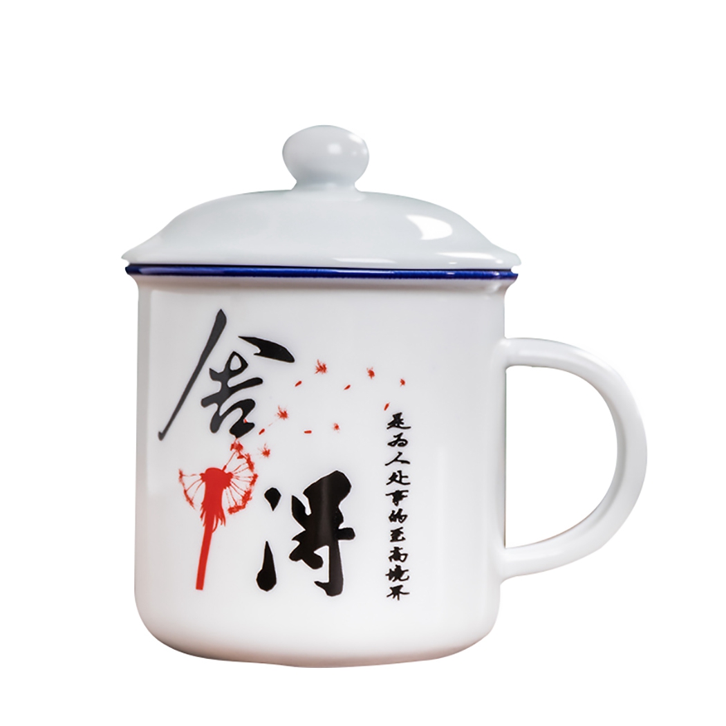 Taza de porcelana esmaltada de hierro fundido antiguo nostálgico, taza de té y café creativa hecha a mano, taza portátil de enfriamiento rápido, para Padres: Verde claro