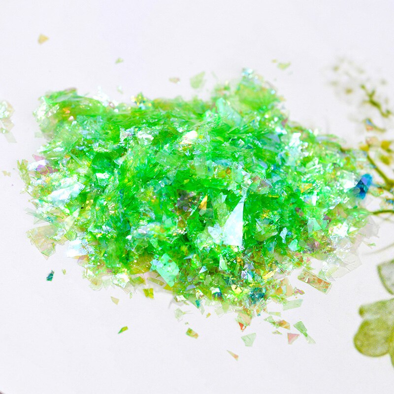 Opalizujące brokatowe cekiny płatki kolorowe fluorescencyjne przycisk do papieru żywica epoksydowa akcesoria do Manicure dla majsterkowiczów PR sprzedaż: green