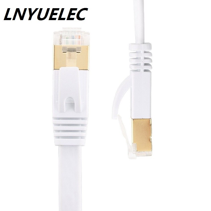 Lnyuelec CAT7 RJ45 Patch Ethernet LAN Network Cable For Router Switch gold plated cat7 network cable RJ45 8P8C GOLD PLATED PLUG