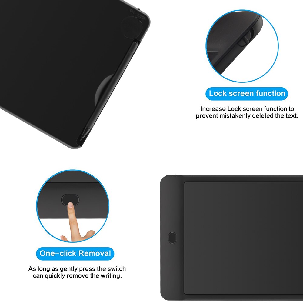 10-inch LCD Writing Tablet - Digital Drawing Pad with Eraser & Lock Button - Portable Electronic Message Board