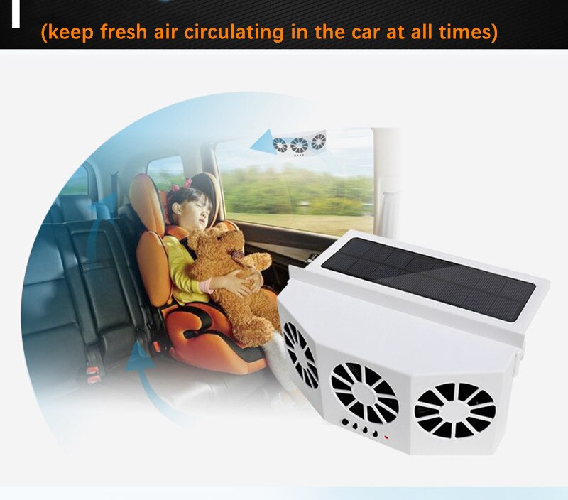 High-power Dual-mode Power Supply Car Solar Powered Exhaust Fancar Ventilation Fan Car Gills Cooler 2 Colors ABS car radiator