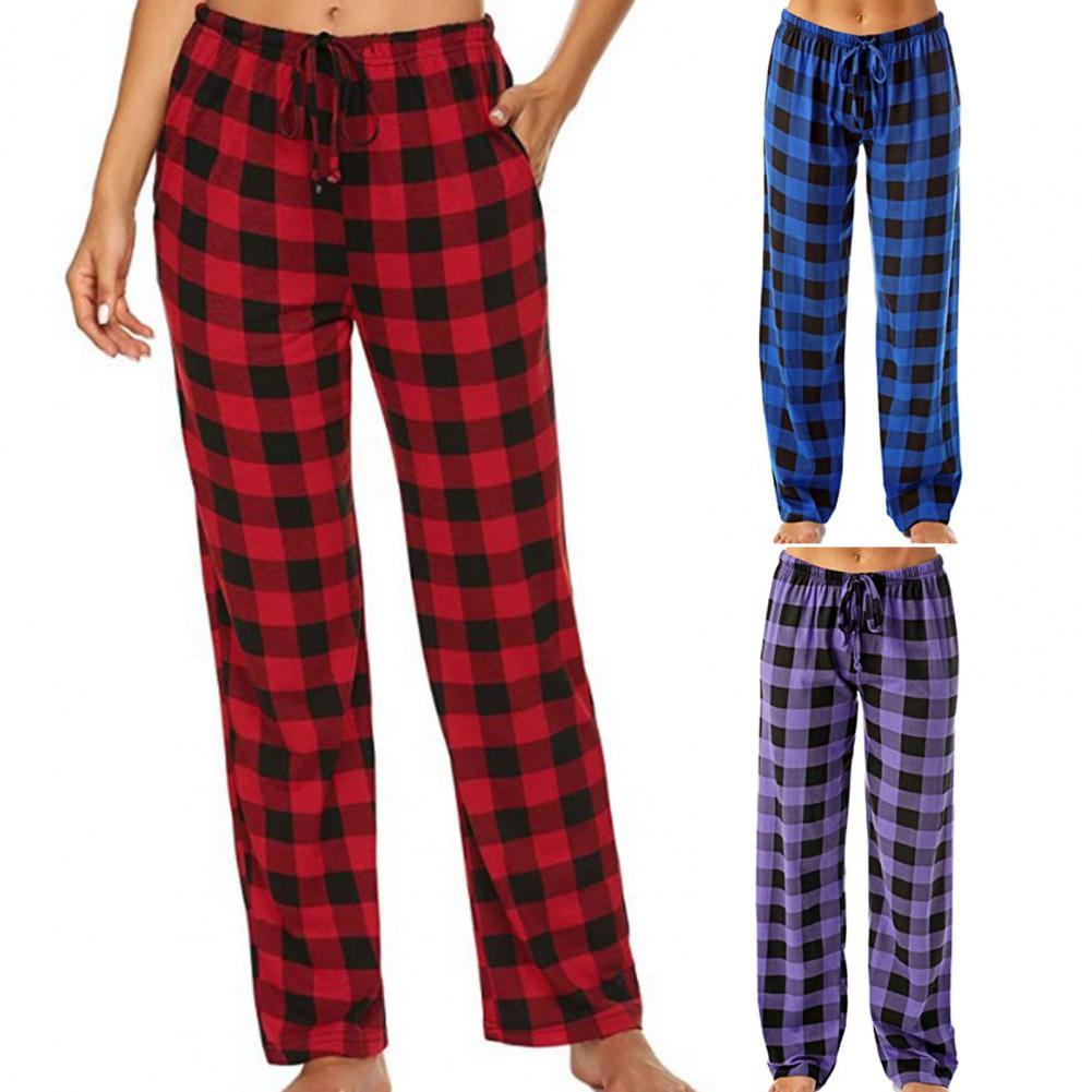 Unisex Casual Plaid Pants Loose Sport Plaid Pajama Pants Trousers Casual Harem Piżama Męska Men Streetwear Pants