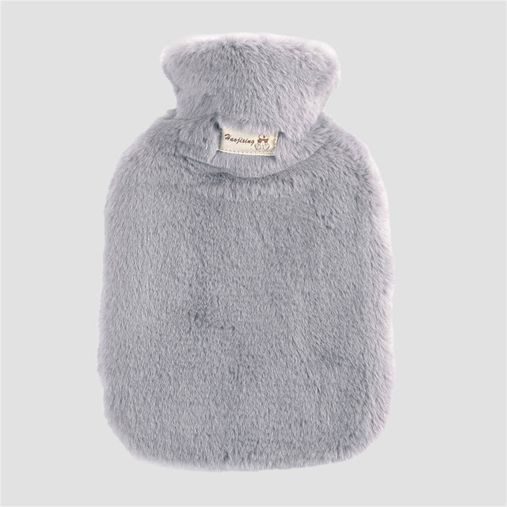 2l Heetwaterzak Beschermhoes Winter Afneembare Pluche Hoes Koud-Proof Warm Nepbont Fleece Hoes Voor Warmtebehoud: Paars
