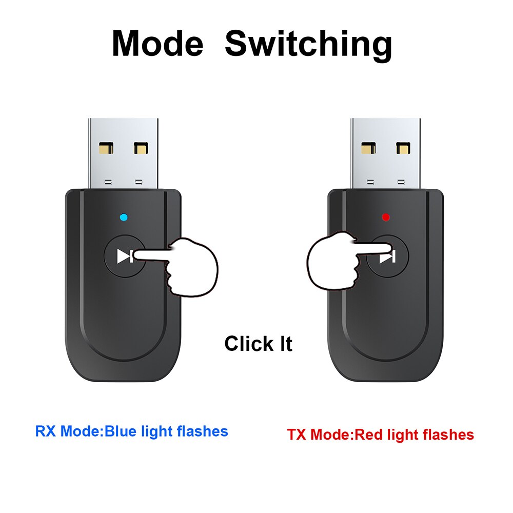 Mini USB 3 IN 1 Bluetooth 5.0 Transmitter Receiver Stereo Bluetooth RCA USB 3.5mm AUX For TV PC Headphones Home Stereo Car Audio