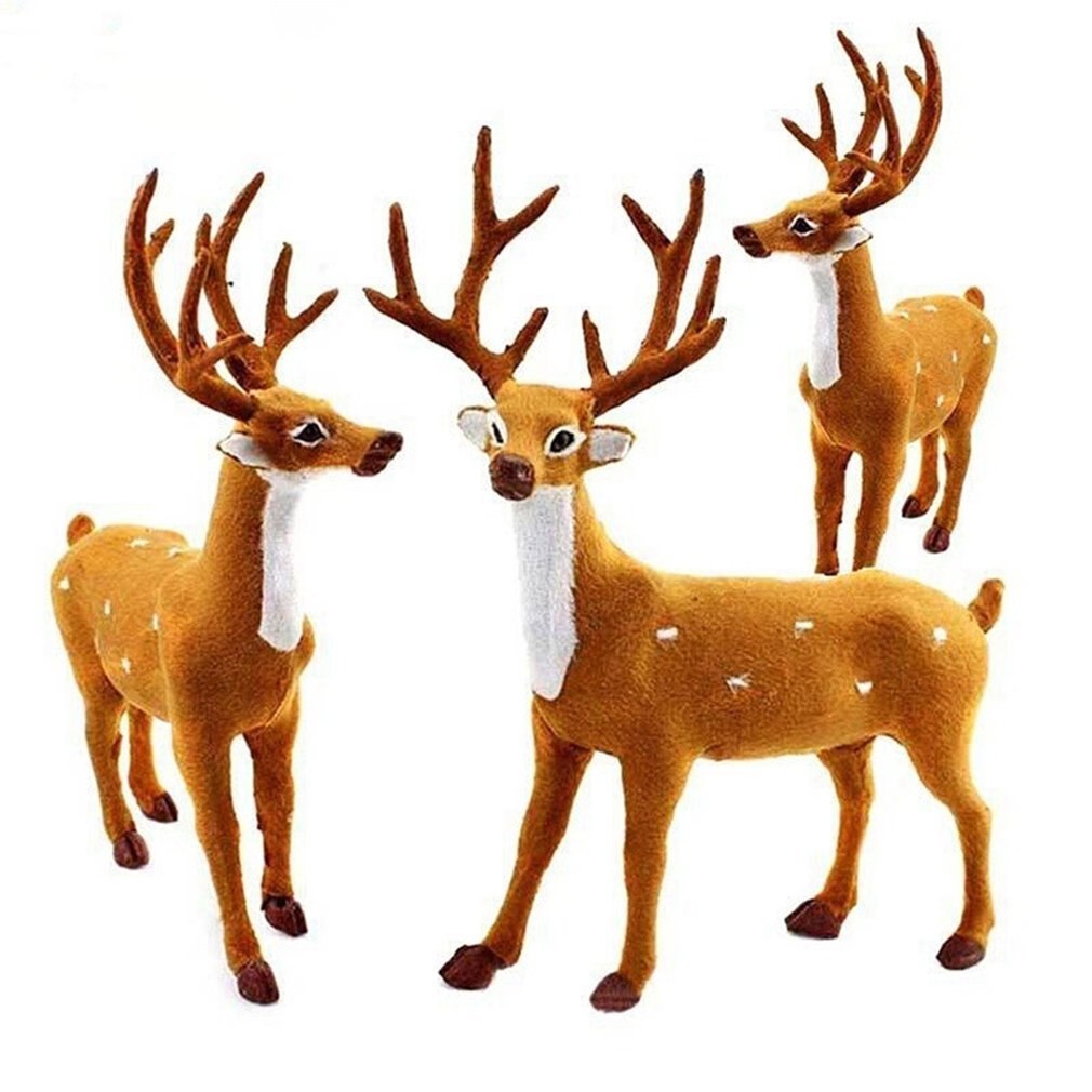 15 20 25cm renne noël cerf poupée noël Elk en peluche Simulation décorations de noël pour la maison nouvel an