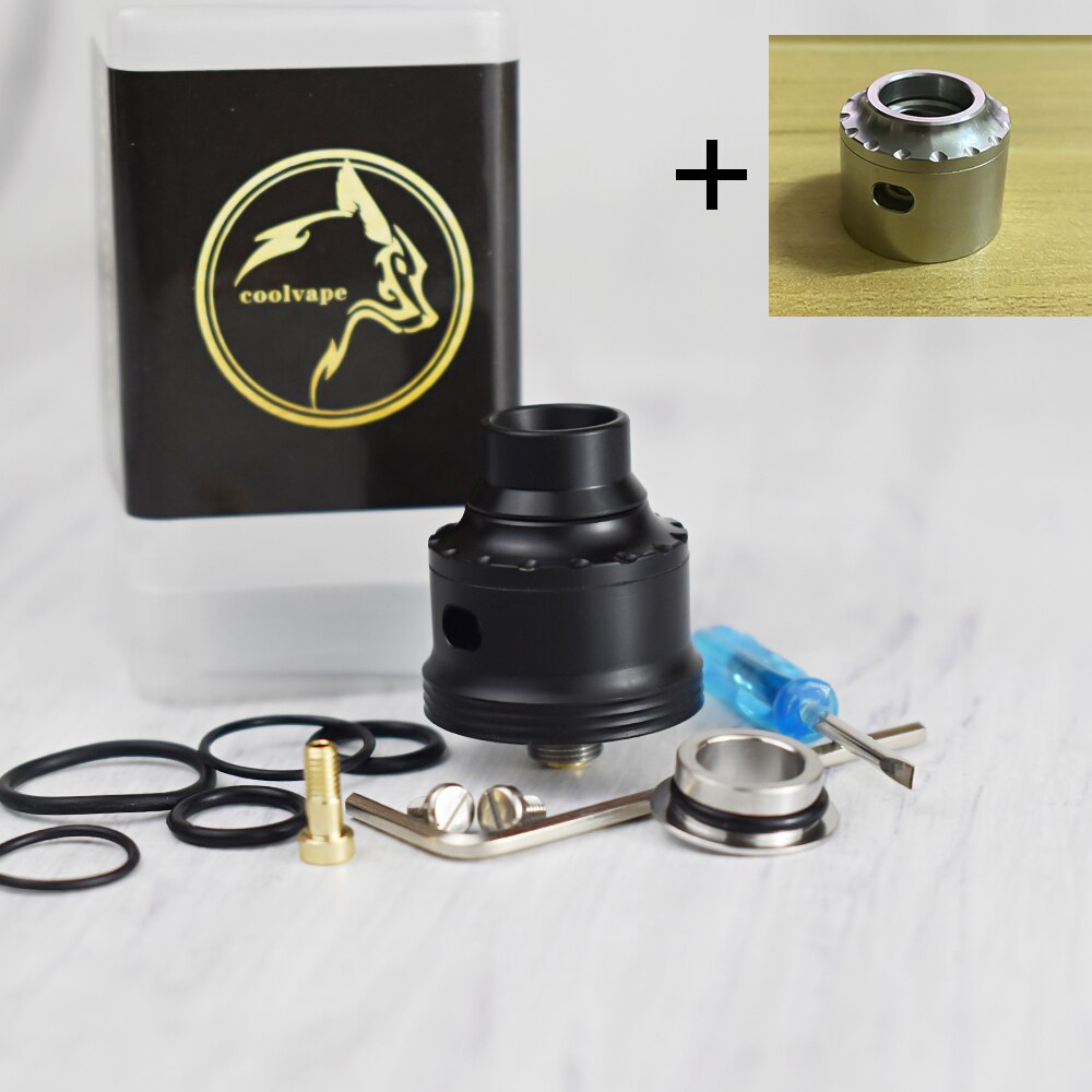 Coolvape Hellfire Maverick 22mm rda Single Coil rda mit bf pin airflow control 316ss Zerstäuber RDA vs la tropf rda: black-cover