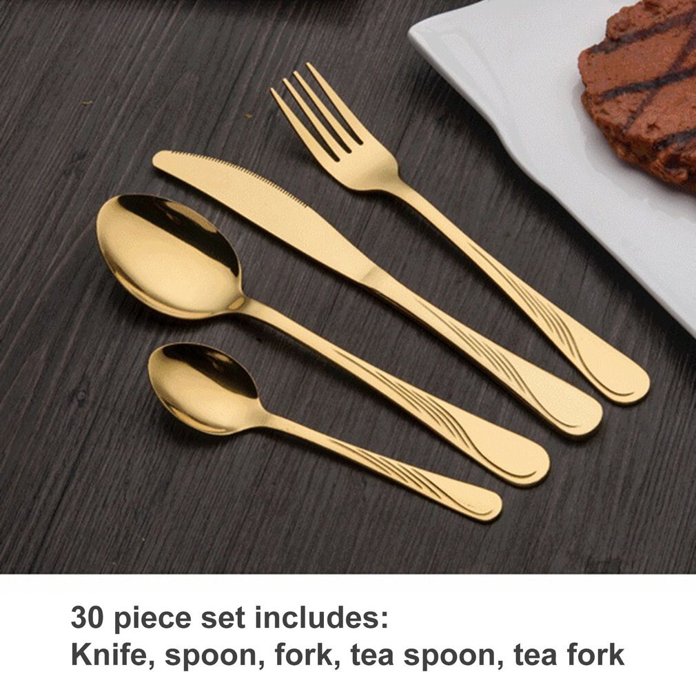 5pcs 7pcs Dinnerware Cutlery Set Tableware Set Cutlery Stainless Steel Spoon Fork Spoon Tableware Kitchen Spoon And Fork Set