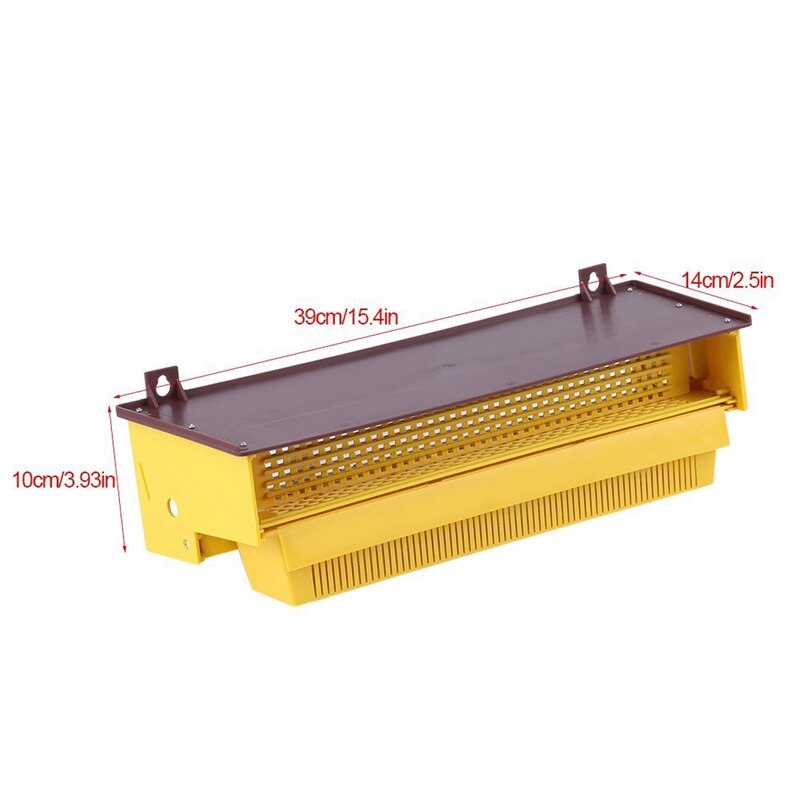 Piège à Pollen en plastique apicole jaune avec bac à Pollen ventilé amovible collecteur de Pollen fournit des outils, 39x14x10 cm