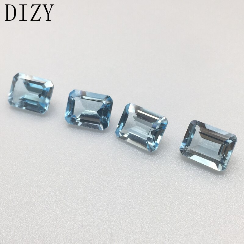 Dizy cielo Naturale Topazio Azzurro Allentato Della Pietra Preziosa Ottagono Sfaccettato taglio 7*9 Millimetri circa 2.85Cts per Argento E Oro gioielli Fai da Te Montaggio