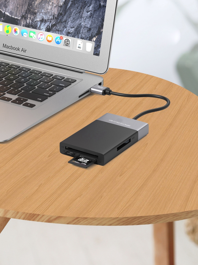 6in1 Usb 3.0 Hub Kaartlezer USB3.0 Naar Cf Xqd Sd Tf Memory Card Reader Writer Otg U Flash Disk adapter Voor Windows Mac Laptop Pc