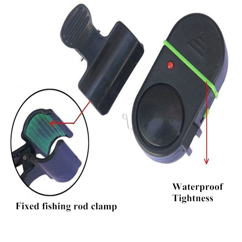 Elektrisk vandtæt fiskealarm fiskestang elektronisk lydlys alarmklokke til fiskekrog og fisk