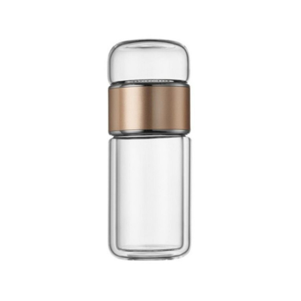 Drinkware 350ml Glass Tea Water Bottle Double Layer with Tea Filter Tea Infuser Bottle Leak Proof Flower Tea Cup Tea Brewing: Red