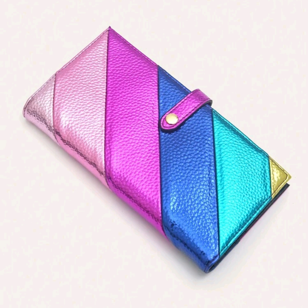 Fashionable style colorful ladies high-end striped avant-garde dinner wallet clutch: Blue