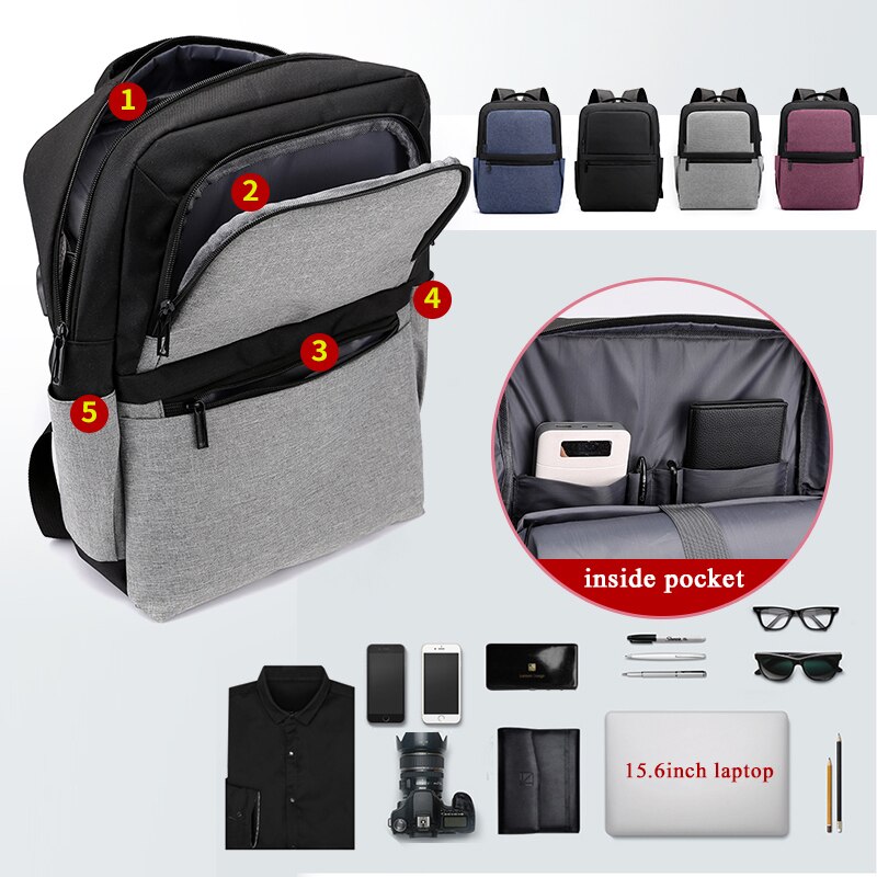 15 inch laptop rugzak voor mannen, antidiefstal reistas, waterdichte rugzak voor mannen, collegerugzak, schooltas voor jongens en meisjes