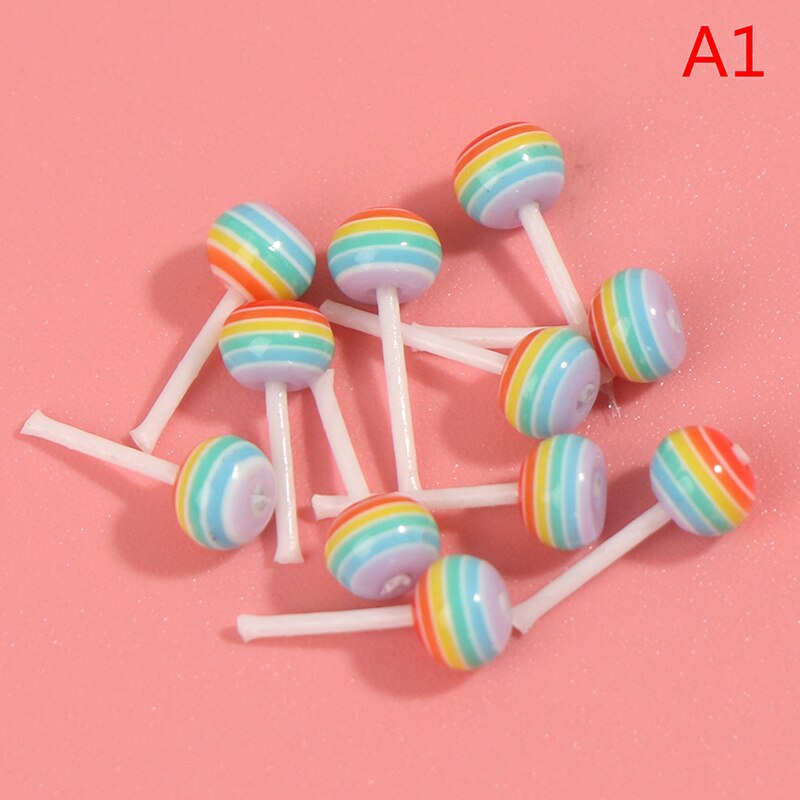 Miniature mad dessert sukker mini lollipops med lollipop krukke til dukkehus 1/12 køkken møbler legetøj tilbehør: A1