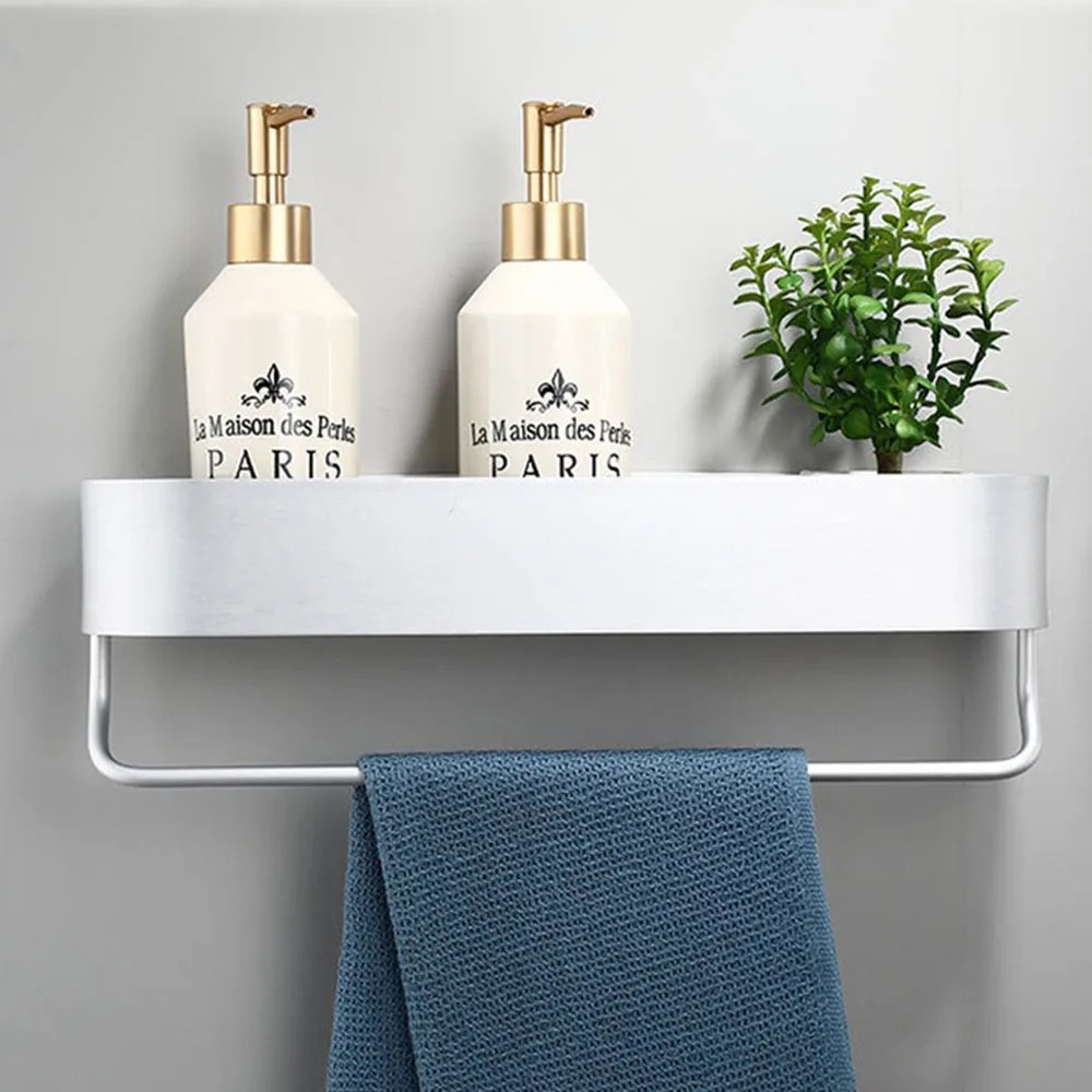 Estante de almacenamiento para inodoro de aluminio, espacio no perforado, estante de almacenamiento para baño montado en la pared, estantes de pared para cosméticos, accesorios de baño