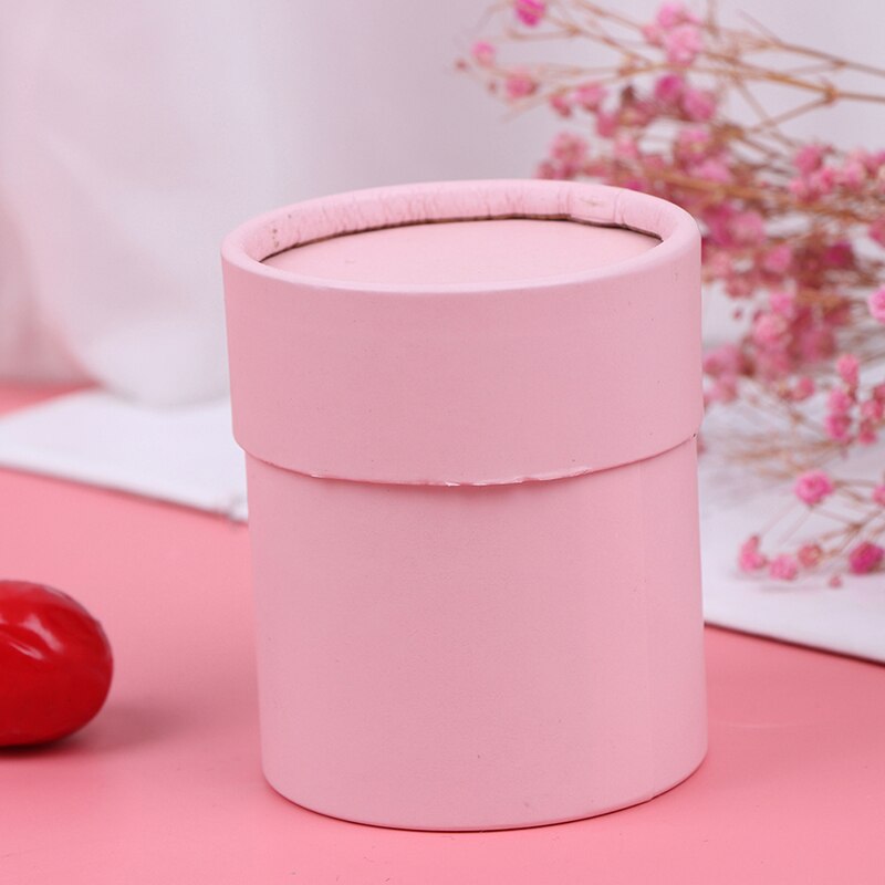 Runde blomster æsker kvinder blomster emballage papirpose med låg til blomsterhandler buket blomster emballage boks fest opbevaring kasser: 6 x 7.6cm lyserød