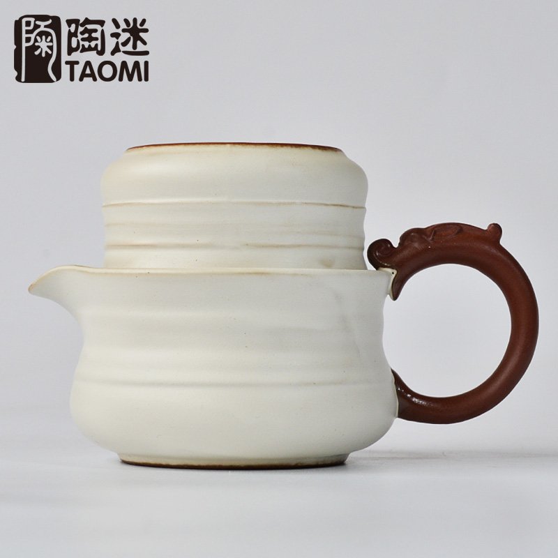 [grandness] teservis inkluderar 1 kanna 1 kopp resor te-servis bärbar vintage grov keramik kanna kopp japansk stil tekanna keramik: D