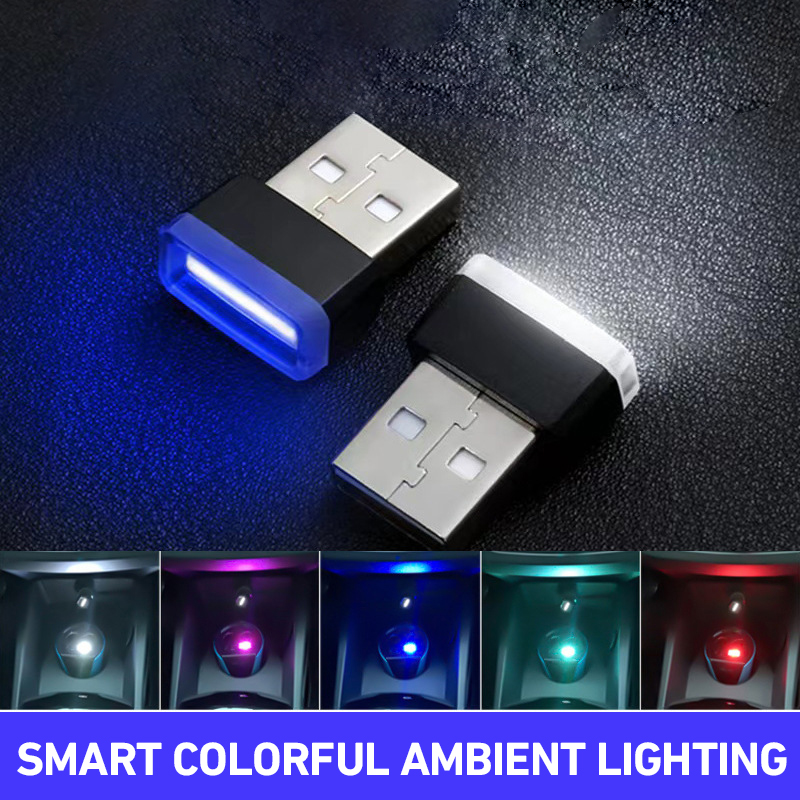 Mini luces LED USB para coche, luces ambientales interiores para coche, iluminación de emergencia, PC, luces decorativas de Color para coche, especificaciones disponibles