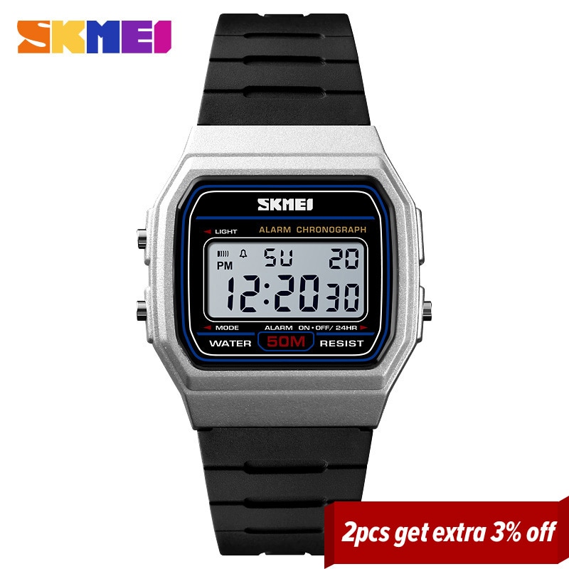 Skmei sporthorloges voor koppels, digitaal horloge, waterdicht, datum en week, dameshorloge, relogio feminino 1412