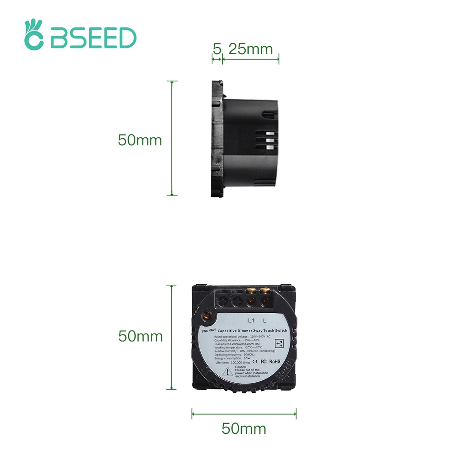BSEED 1/2/3Gang Light Switch Touch LED Dimmer Sensor Switch Function Keys Wall Panels Glass Frame EU Wall Socket DIY Parts
