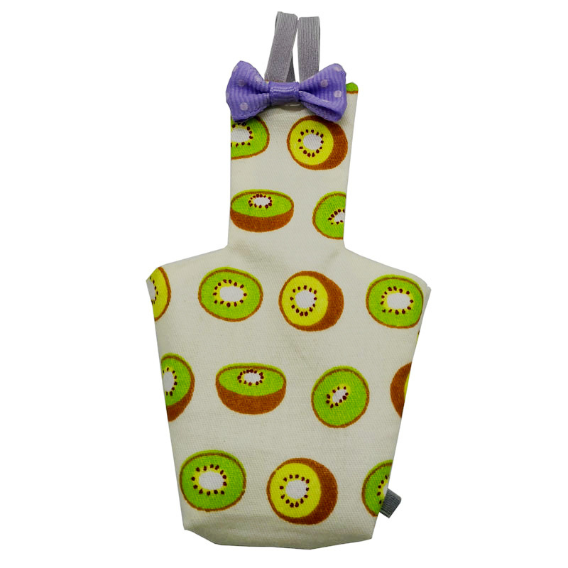 Pañales coloridos con pajarita para loros, ropa impermeable, Bonito traje de vuelo con Floral de palomas y frutas, mascota pequeña mediana: Kiwi / M