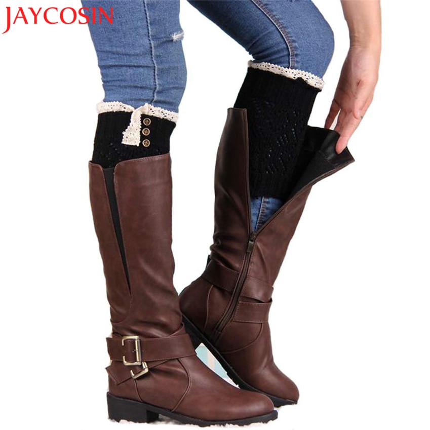 La de dédouanement! Jambières femmes jambières en dentelle longue tricot extensible Boot jambe poignets chaussettes de démarrage jambières directe