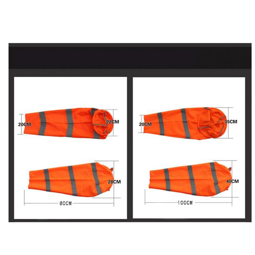 Windzak Mouw 0.8 m Duurzaam Rip-stop Verdikte Waterdicht Fluorescerende Windzak met Reflecterende Riem Outdoor Wind Meting