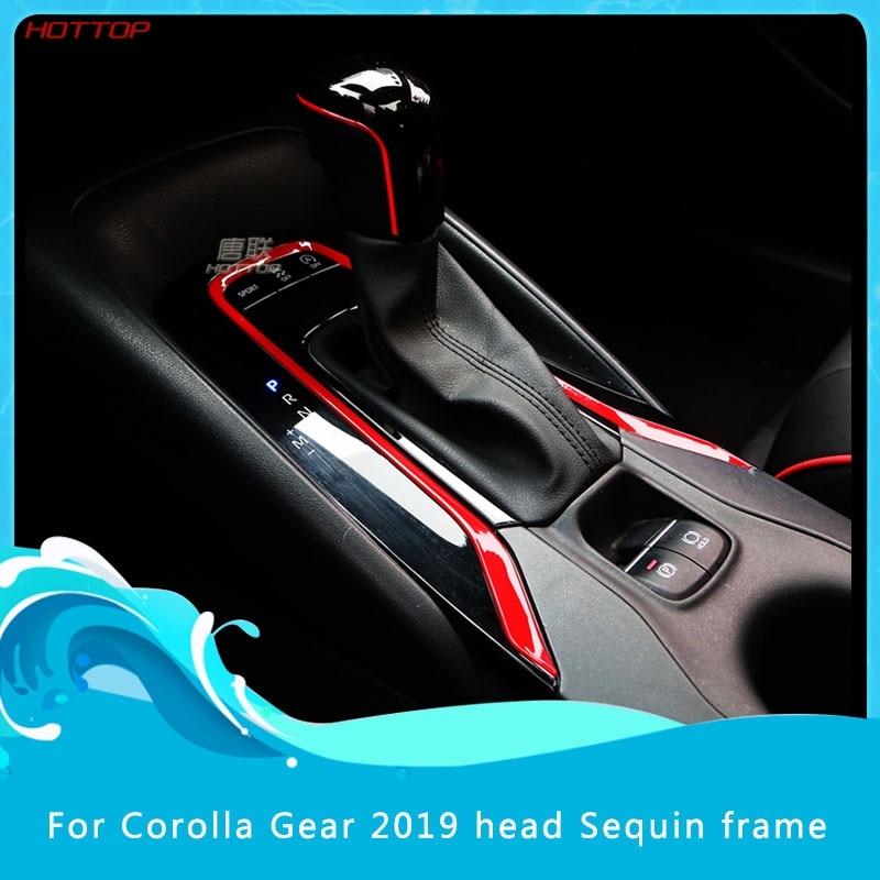 Para Toyota Corolla , caja de cambios, tapa de palanca de cambios y ABS, pomo de palanca de cambios de dos colores pegado con lentejuelas