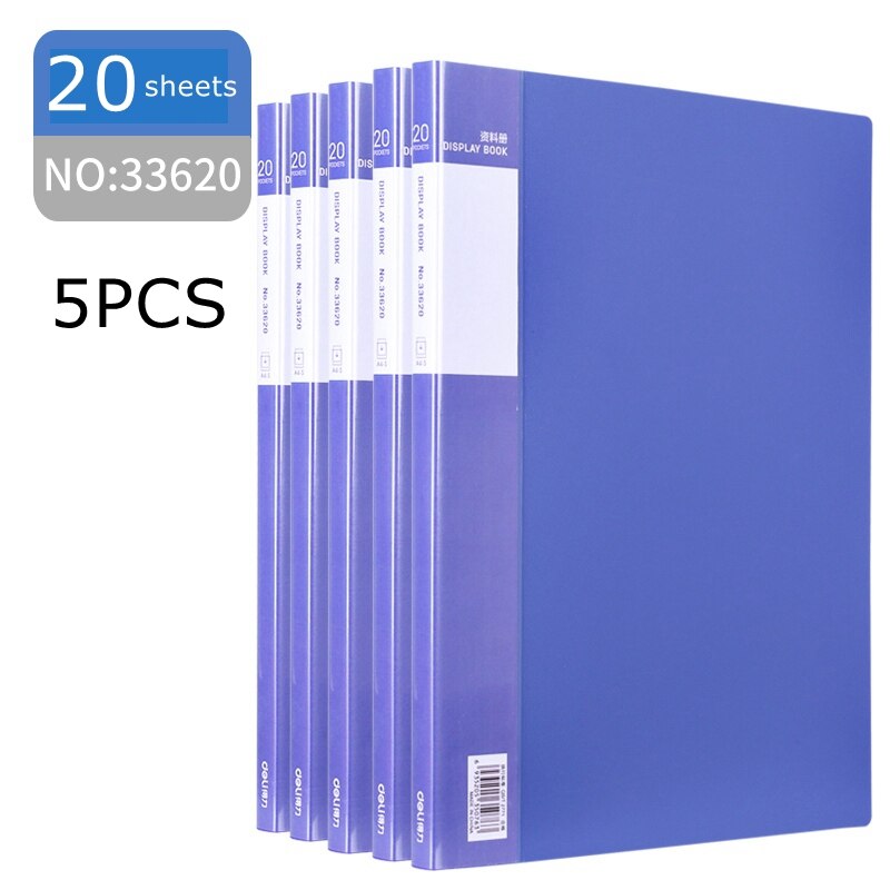 1/2/3/5PCS Deli folder 33610 transparent interleaf A4 clear leaf file folder 10-100 sheets documents loose leaf folder: 33620(5PCS)