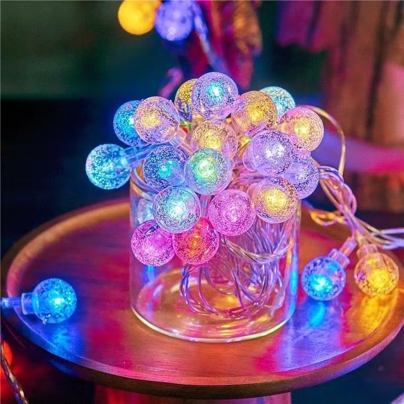 3M/6M/10M LED Crystal Ball String Lights Outdoor Lamp Battery USB Power Romantic Bubble Ball Light String decoration Waterproof